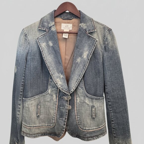 Armani Exchange Denim fitted blazer - Picture 1 of 2
